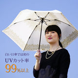 UVION ユビオンプレミアムホワイトレースULTRA 軽量折りたたみ たたみ 50cm UVカット 遮熱【全3色】